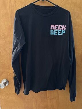 Men's Black Long Sleeve Logo Tee